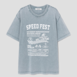 8 seconds Garment-Dyed Graphic Oversized Short Sleeve T-Shirt — Blue