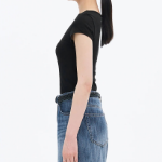 8 seconds Cap Sleeve Slim Fit Short Sleeve T-Shirt — Black