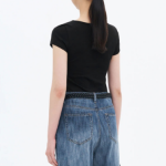 8 seconds Cap Sleeve Slim Fit Short Sleeve T-Shirt — Black