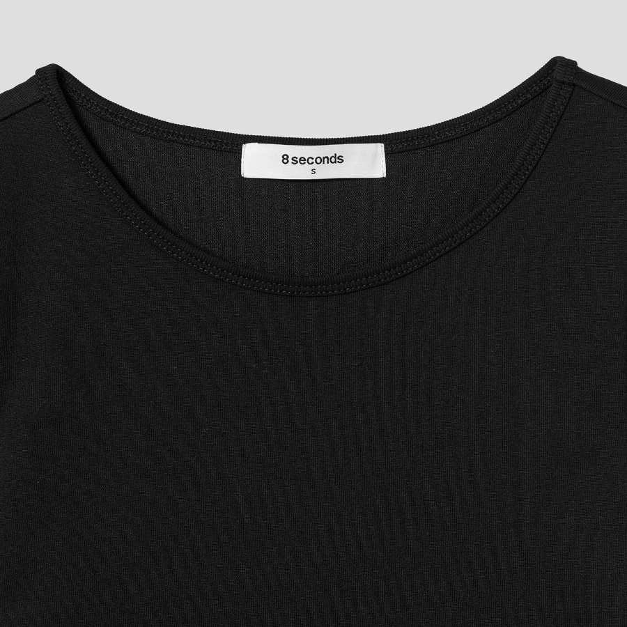 8 seconds Cap Sleeve Slim Fit Short Sleeve T-Shirt — Black