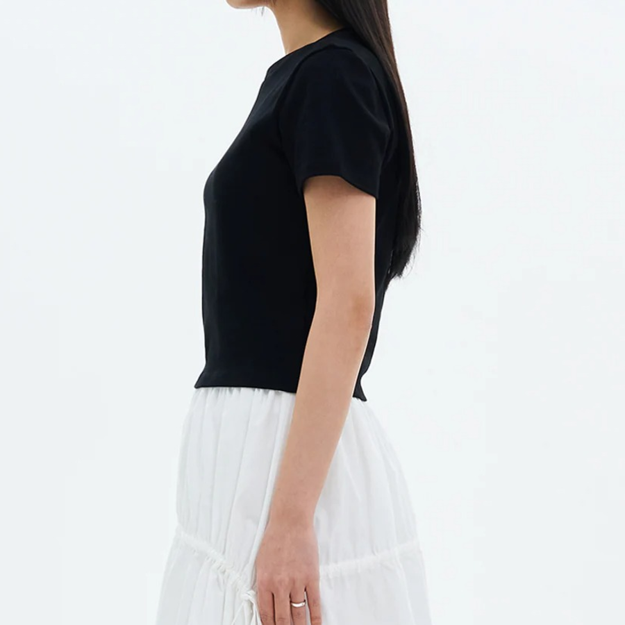 8 seconds Cropped Short Sleeve T-Shirt — Black