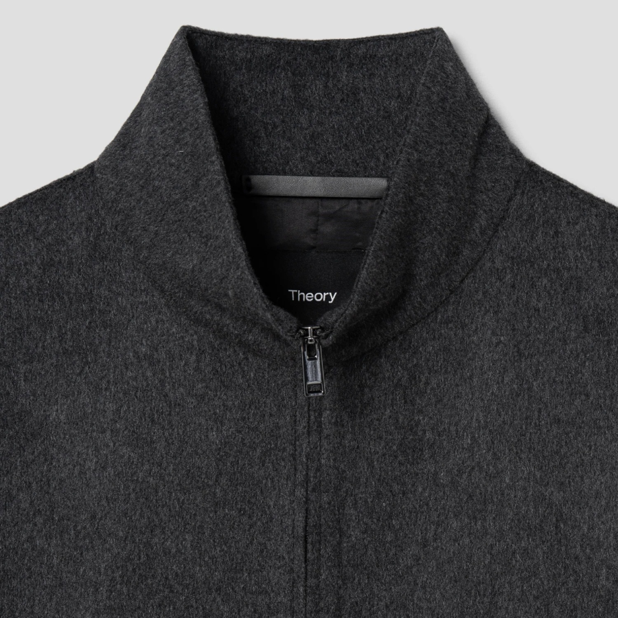 Theory Men New Divide Stand Collar Jacket - Dark Charcoal Melange