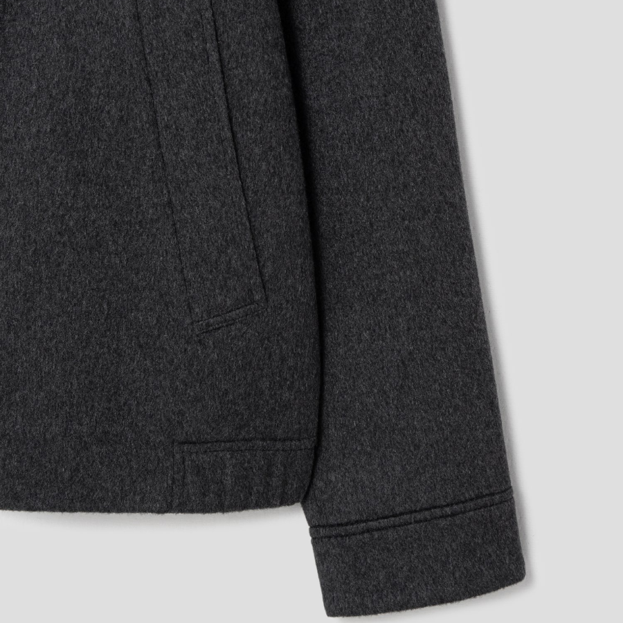 Theory Men New Divide Stand Collar Jacket - Dark Charcoal Melange