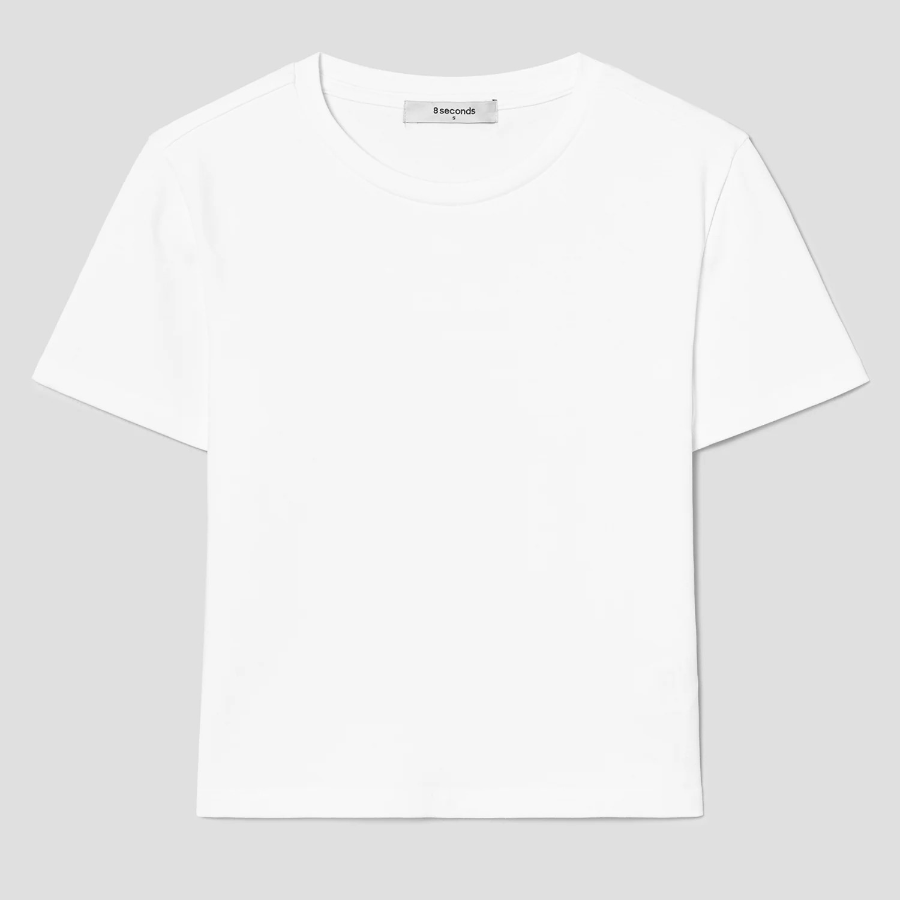 8 seconds Cropped Short Sleeve T-Shirt — White