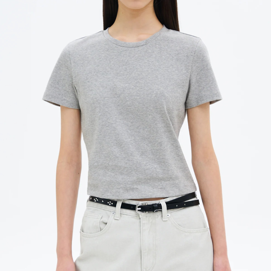 8 seconds Cropped Short Sleeve T-Shirt — Grey