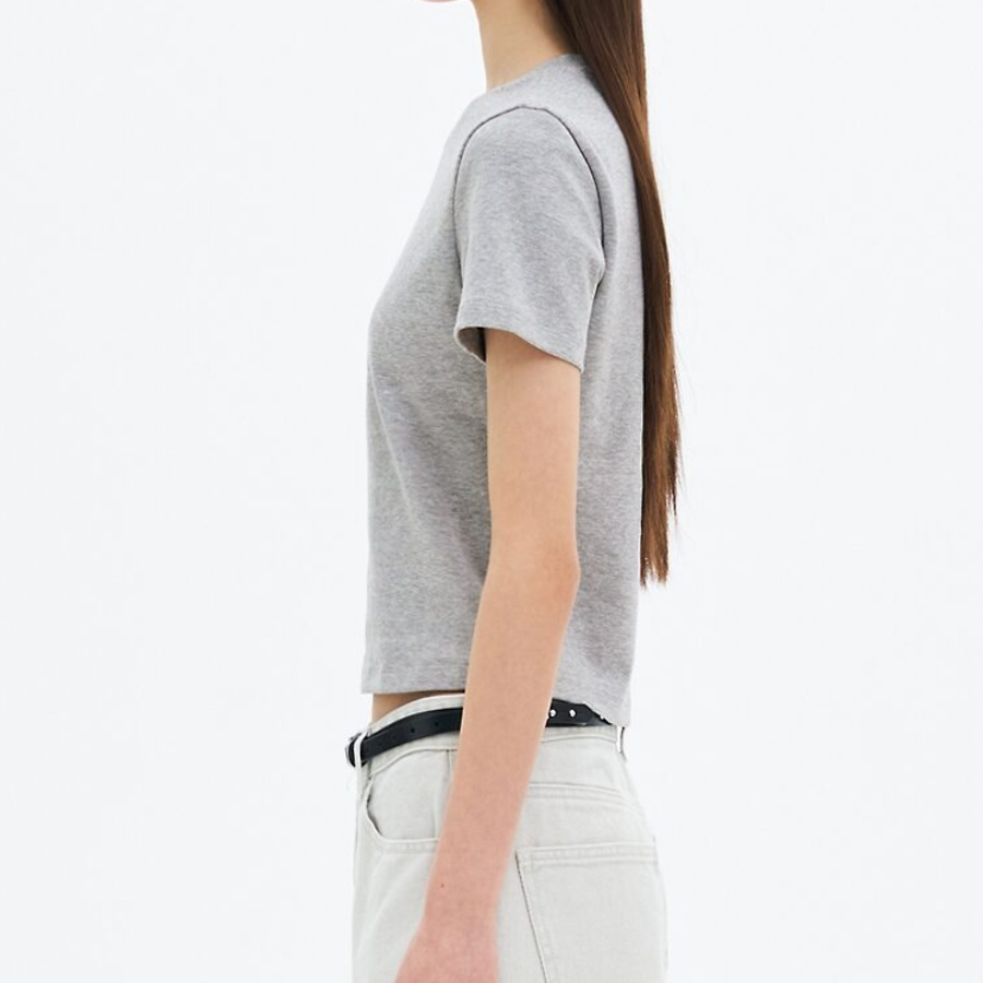 8 seconds Cropped Short Sleeve T-Shirt — Grey