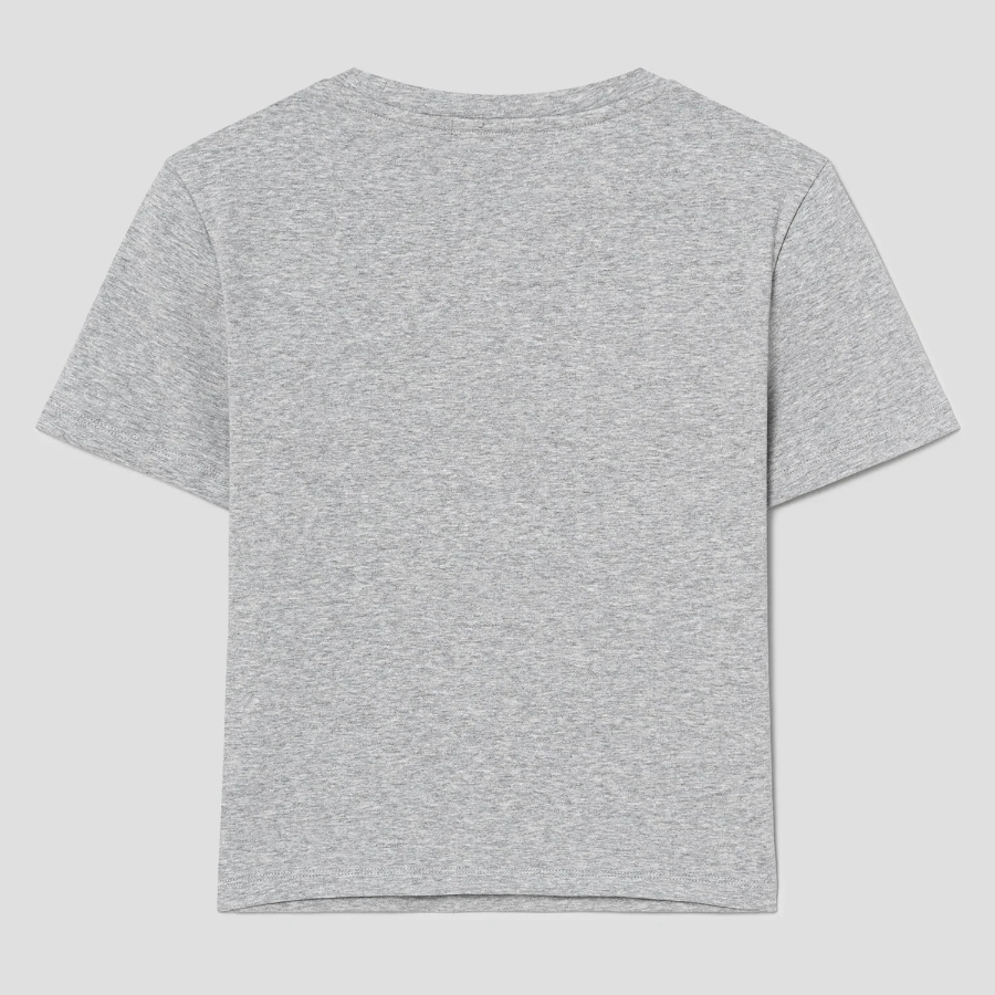 8 seconds Cropped Short Sleeve T-Shirt — Grey