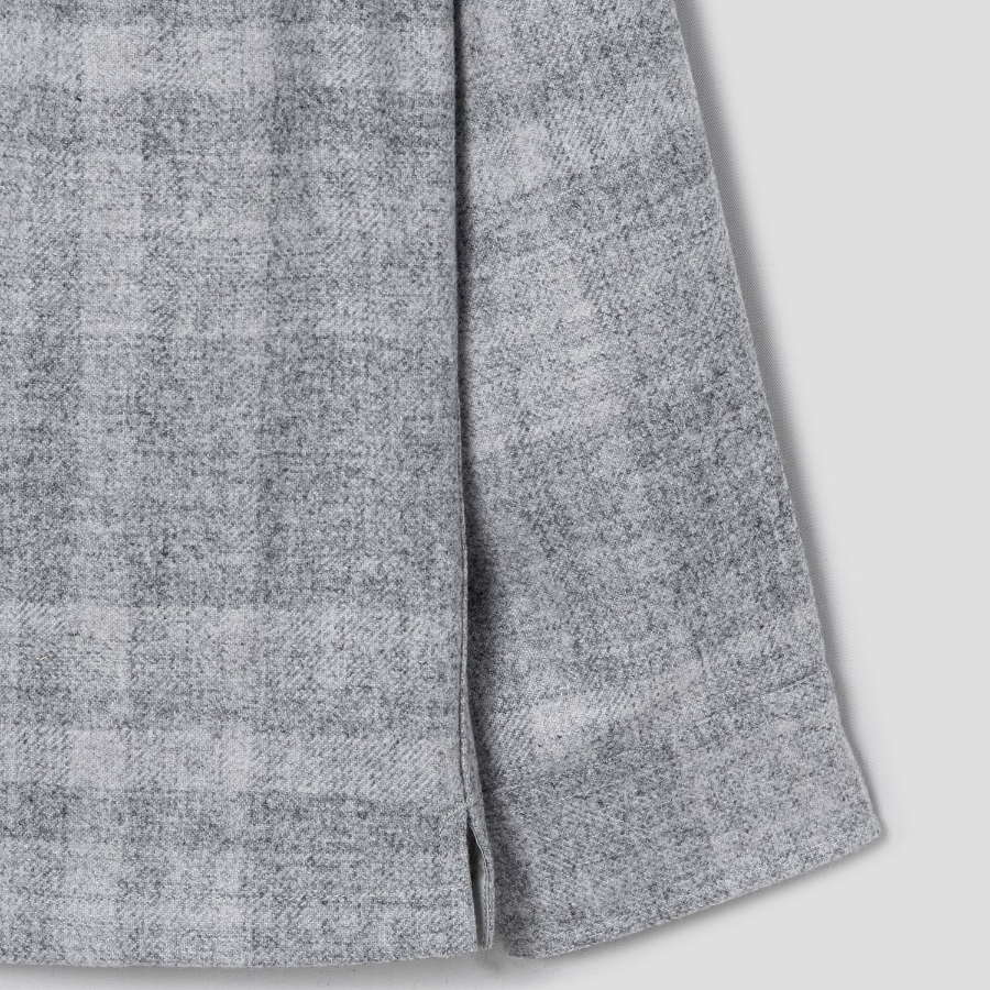 Theory Men Shaded Plaid Overshirt Jacket - Light Grey Melange