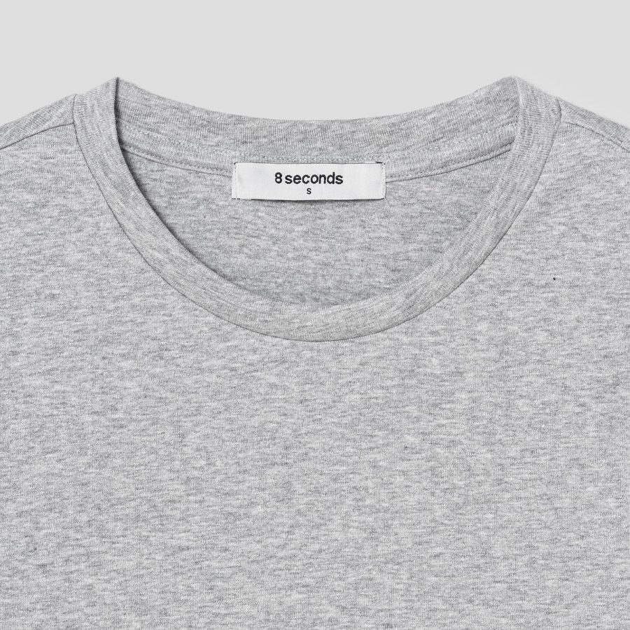 8 seconds Cropped Short Sleeve T-Shirt — Grey