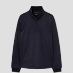 Theory Men Woodmere Stand Collar Quarter Zip Jacket - Baltic