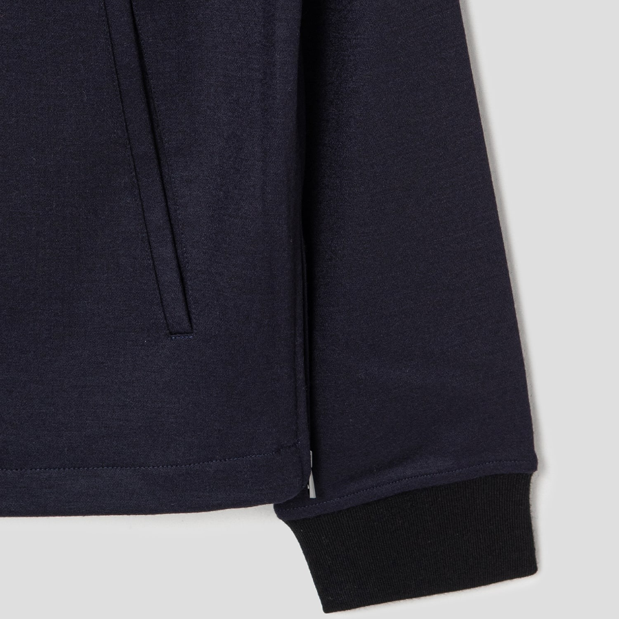 Theory Men Woodmere Stand Collar Quarter Zip Jacket - Baltic