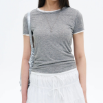 8 seconds Layered Sheer Short Sleeve T-Shirt — Grey