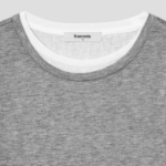 8 seconds Layered Sheer Short Sleeve T-Shirt — Grey