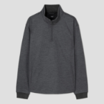 Theory Men Woodmere Stand Collar Quarter Zip Jacket - Dark Ash Melange