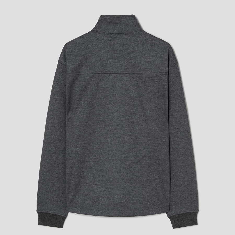 Theory Men Woodmere Stand Collar Quarter Zip Jacket - Dark Ash Melange