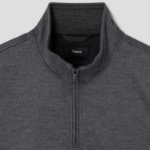 Theory Men Woodmere Stand Collar Quarter Zip Jacket - Dark Ash Melange