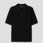 Theory Men Tactile Cotton Mesh Polo Sweater - Black