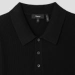 Theory Men Tactile Cotton Mesh Polo Sweater - Black