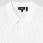 Theory Men Tactile Cotton Mesh Polo Sweater - White