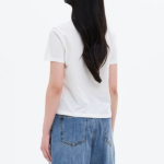 8 seconds Silket U-Neck Short Sleeve T-Shirt — White