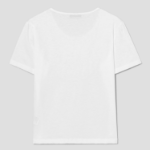 8 seconds Silket U-Neck Short Sleeve T-Shirt — White