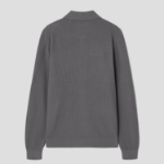 Theory Men Tactile Cotton Mesh Polo Full Zip Cardigan - Carbon