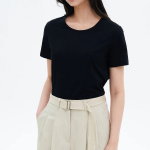 8 seconds Silket U-Neck Short Sleeve T-Shirt — Black