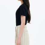 8 seconds Silket U-Neck Short Sleeve T-Shirt — Black