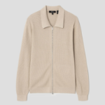 Theory Men Tactile Cotton Mesh Polo Full Zip Cardigan - Chino