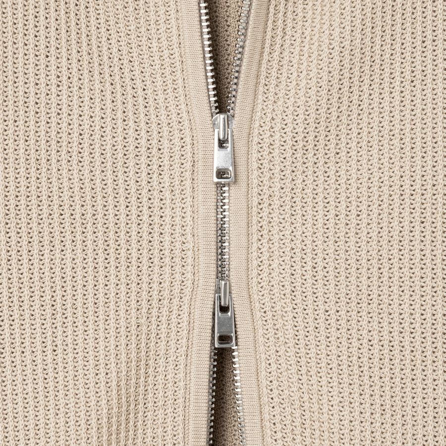 Theory Men Tactile Cotton Mesh Polo Full Zip Cardigan - Chino