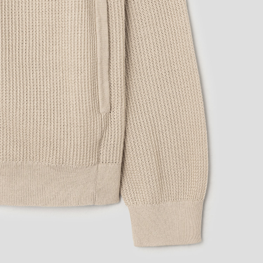 Theory Men Tactile Cotton Mesh Polo Full Zip Cardigan - Chino