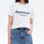 8 seconds Simple Lettering Short Sleeve T-Shirt — White