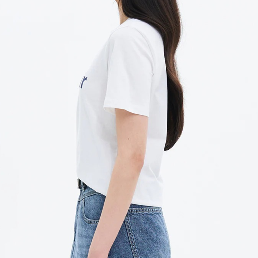 8 seconds Simple Lettering Short Sleeve T-Shirt — White