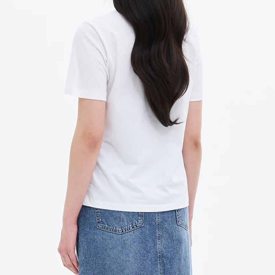 8 seconds Simple Lettering Short Sleeve T-Shirt — White