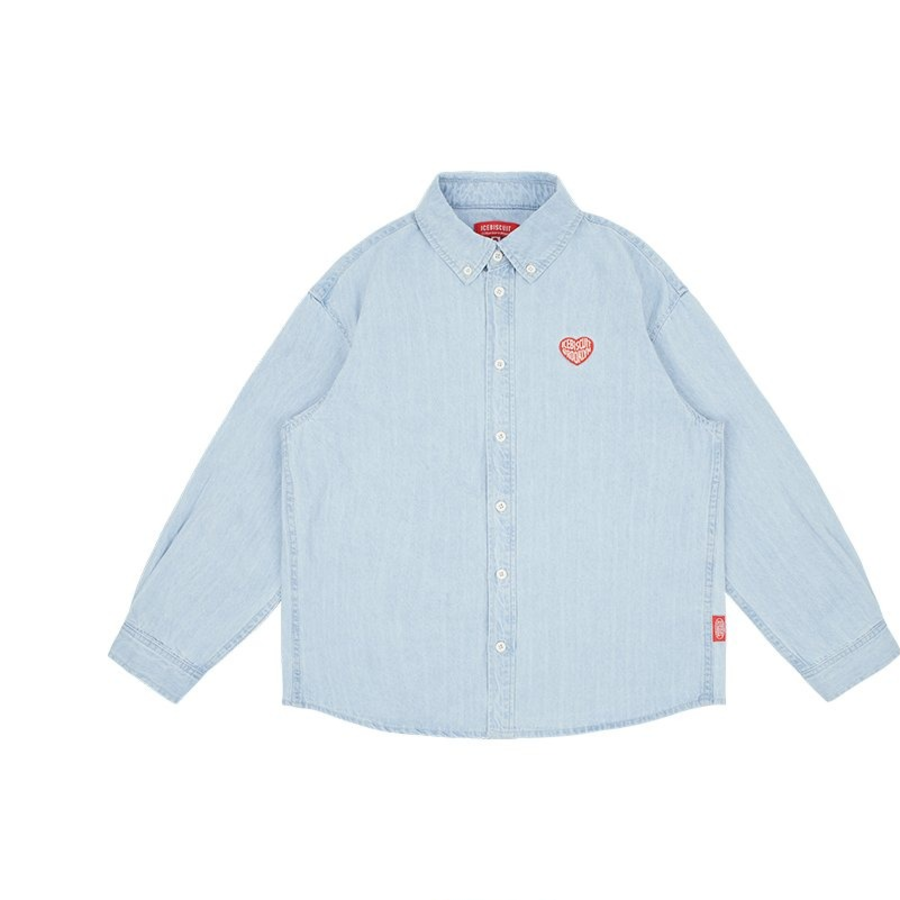 ICEBISCUIT [Junior] IB Heart Logo Denim Shirt – IB51SH519