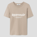 8 seconds Simple Lettering Short Sleeve T-Shirt — Beige