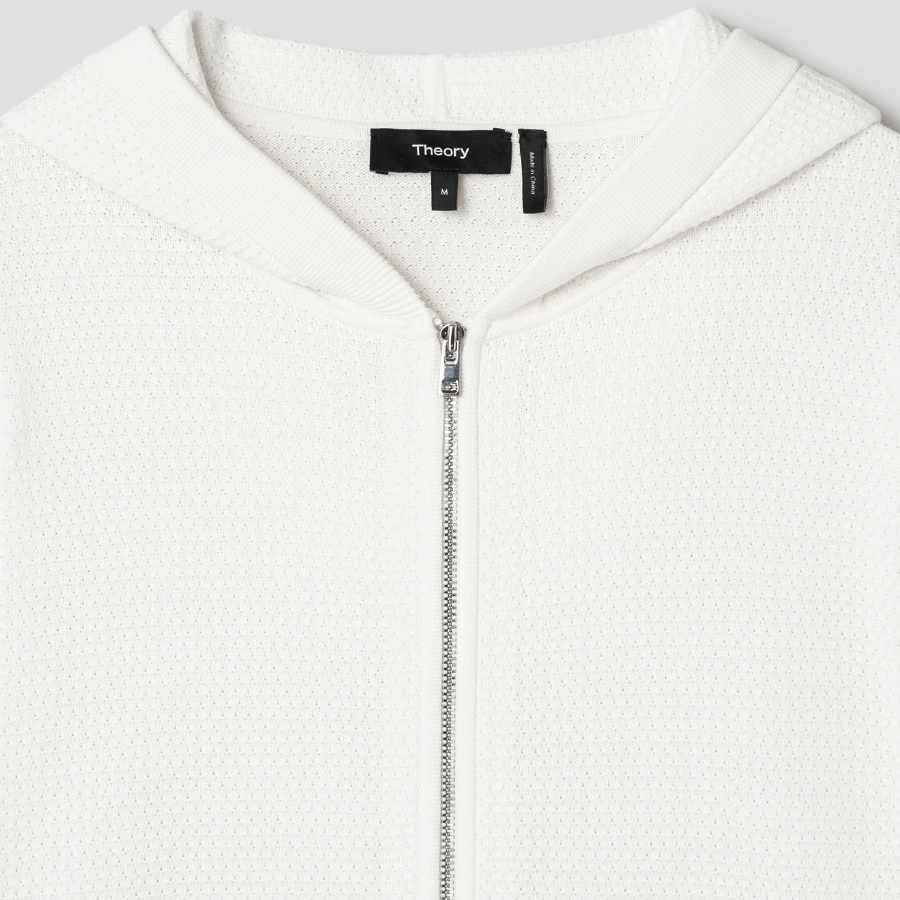 Theory Men Eco Breach Myhlo Full Zip Hood Cardigan - White