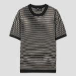 Theory Men Pacific Linen Stripe Sweater - Black/Chino