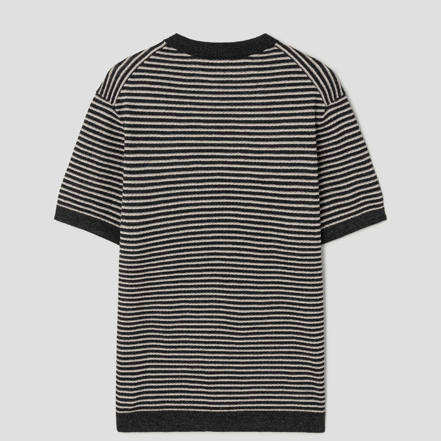 Theory Men Pacific Linen Stripe Sweater - Black/Chino