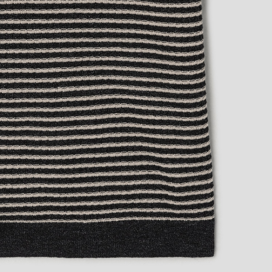 Theory Men Pacific Linen Stripe Sweater - Black/Chino
