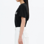 8 seconds Simple Lettering Short Sleeve T-Shirt — Black