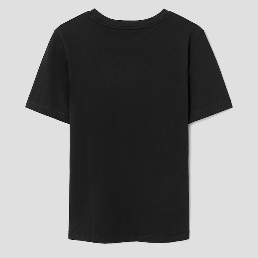 8 seconds Simple Lettering Short Sleeve T-Shirt — Black