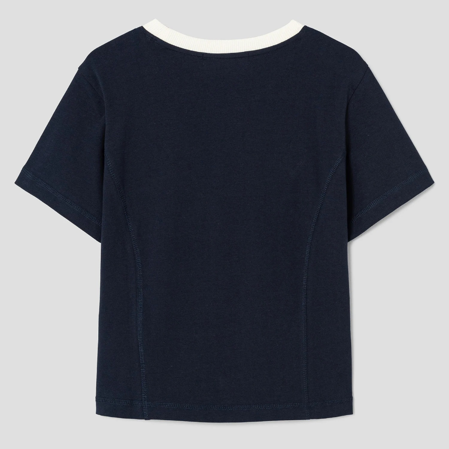 8 seconds Contrast Stitch Graphic Short Sleeve T-Shirt — Navy