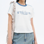 8 seconds Contrast Stitch Graphic Short Sleeve T-Shirt — White