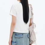 8 seconds Contrast Stitch Graphic Short Sleeve T-Shirt — White