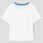 8 seconds Contrast Stitch Graphic Short Sleeve T-Shirt — White