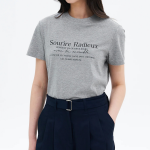 8 seconds Lettering Short Sleeve T-Shirt — Gray
