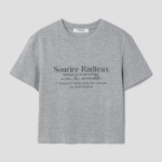 8 seconds Lettering Short Sleeve T-Shirt — Gray