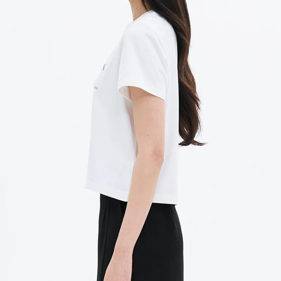 8 seconds Lettering Short Sleeve T-Shirt — White