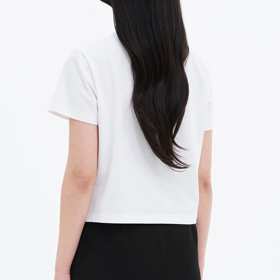 8 seconds Lettering Short Sleeve T-Shirt — White